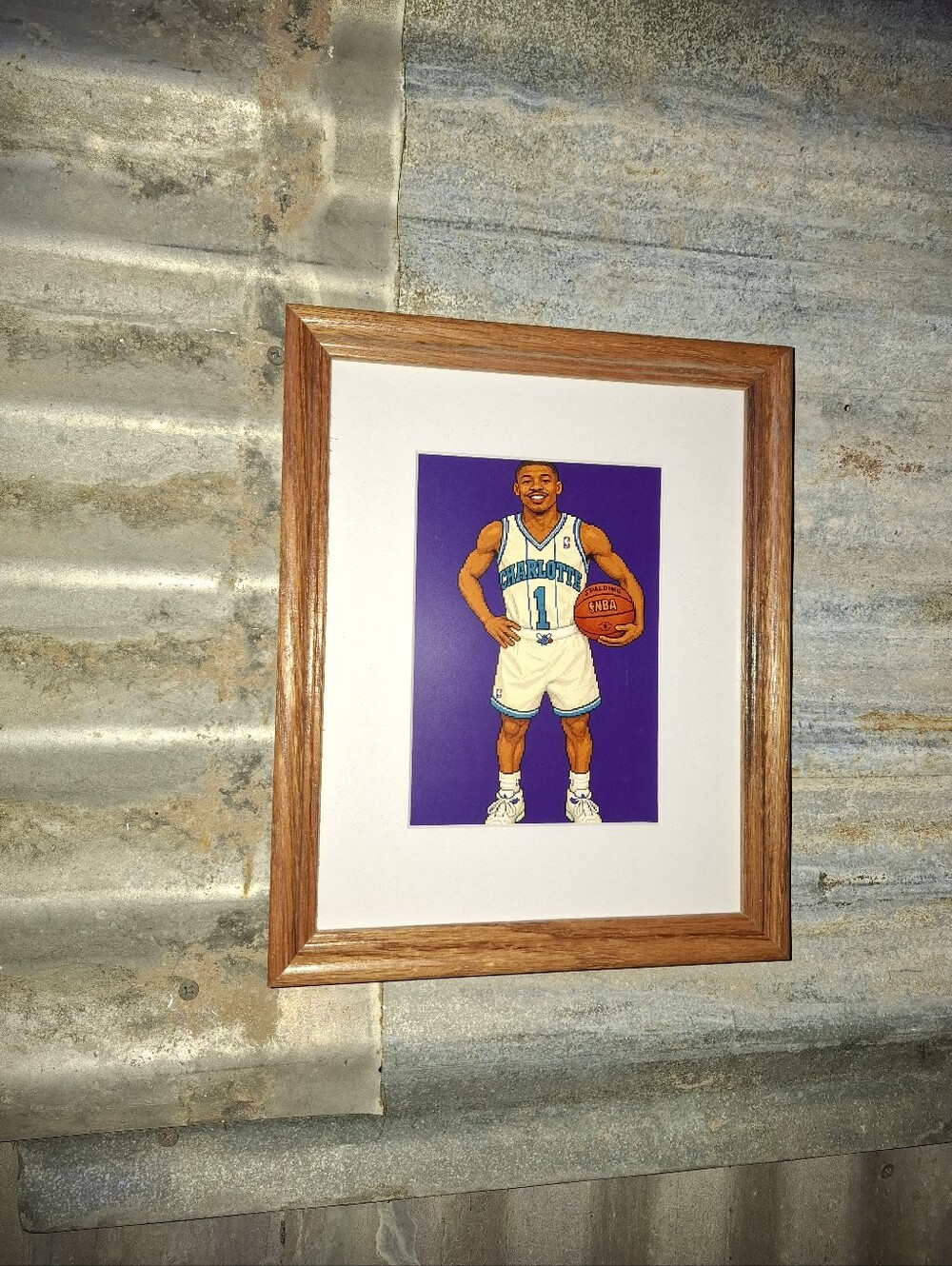 8 Bit Mugsy Bogues Charlotte Hornets Retro NBA Framed Art Print By Neon Nicho